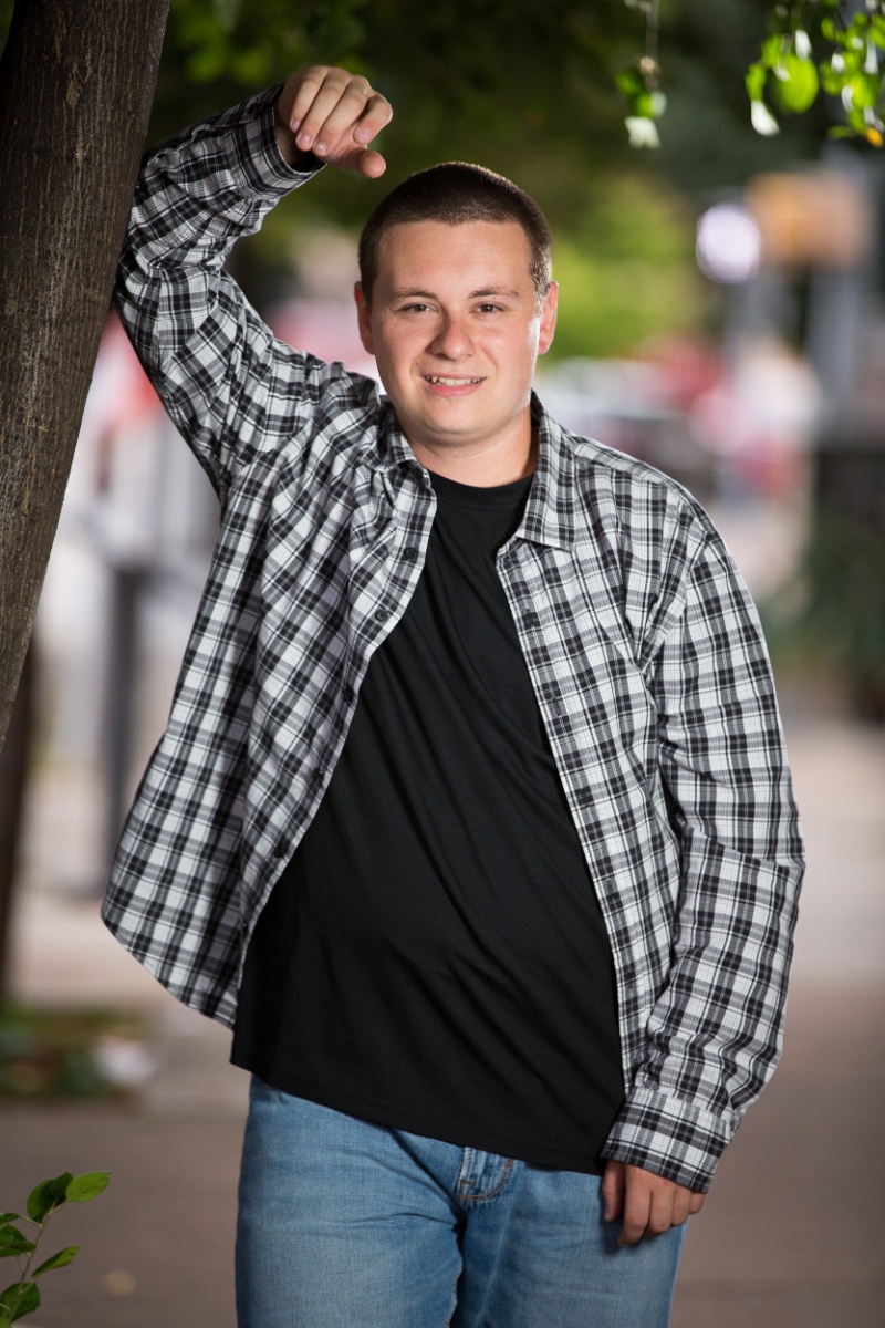 Senior girl casual outdoor headshot