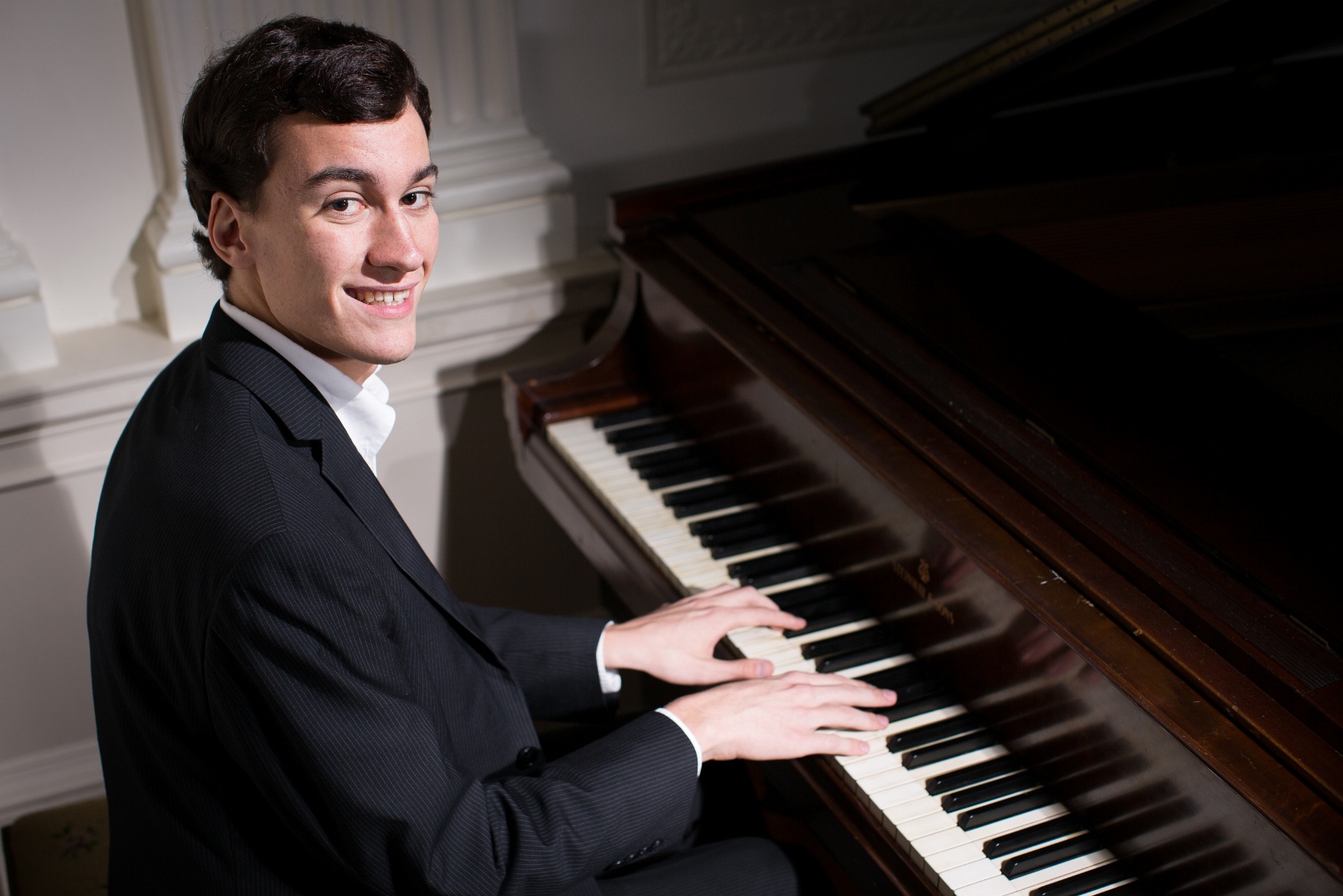 Senior girl elegant pose in flowing dress