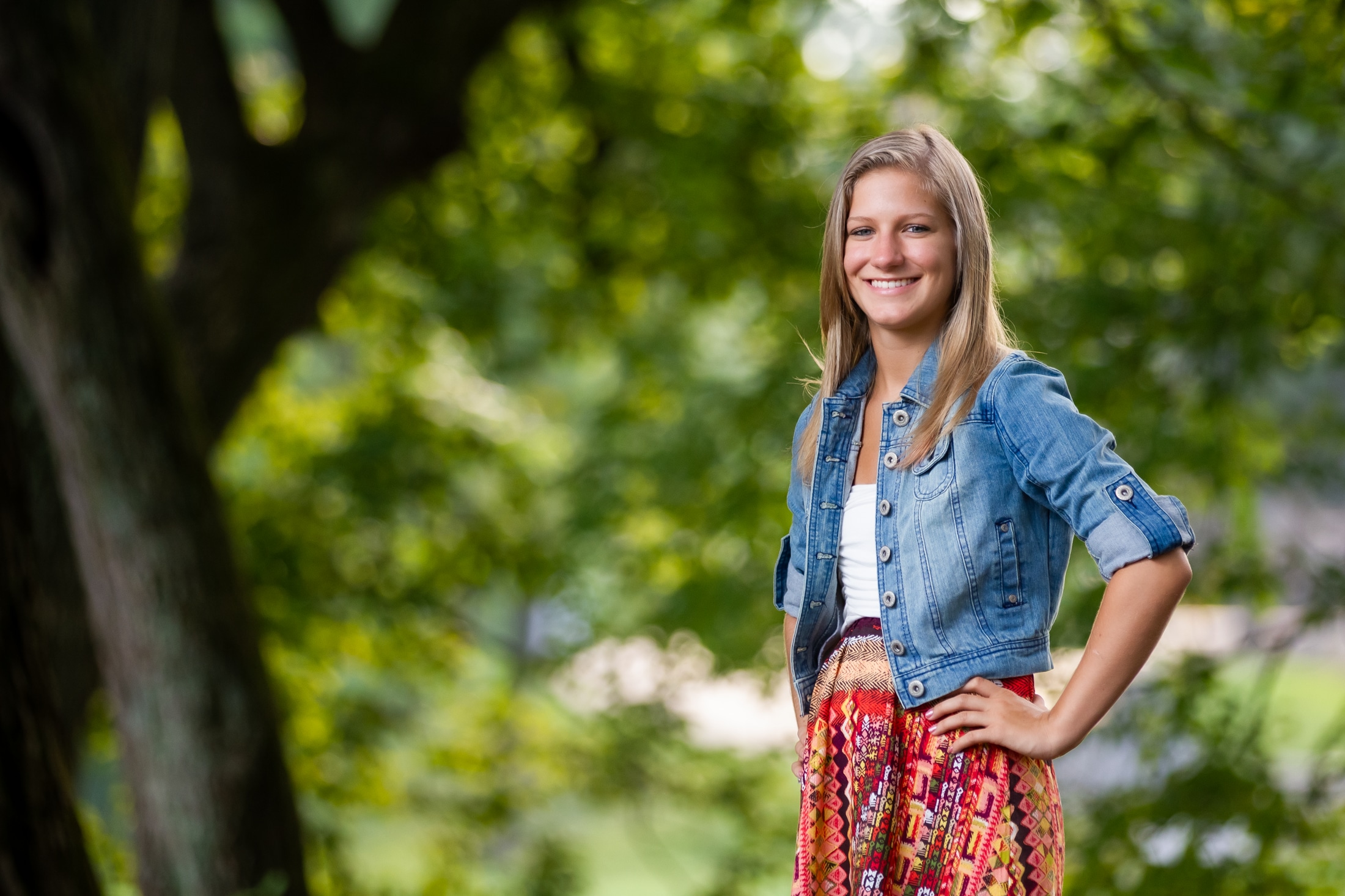 Senior portrait by the creek